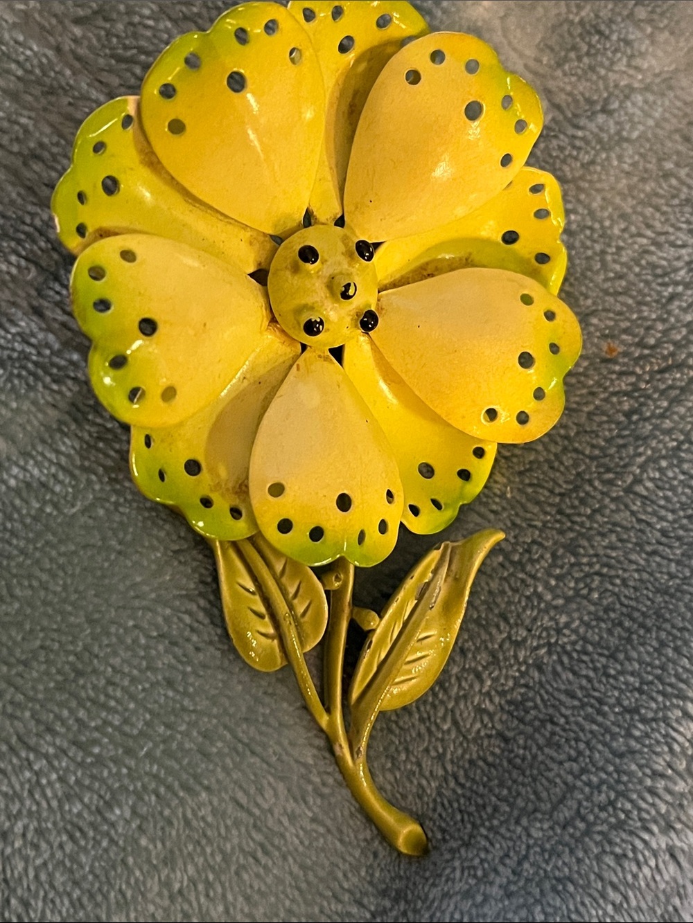 Yellow Metal Flower Wall Accent - Decorative Floral Wall Hanging